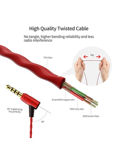 SOUNDMAGIC E50C - Stereo high quality In-Ear headphones for detailed music with Mic. - Red