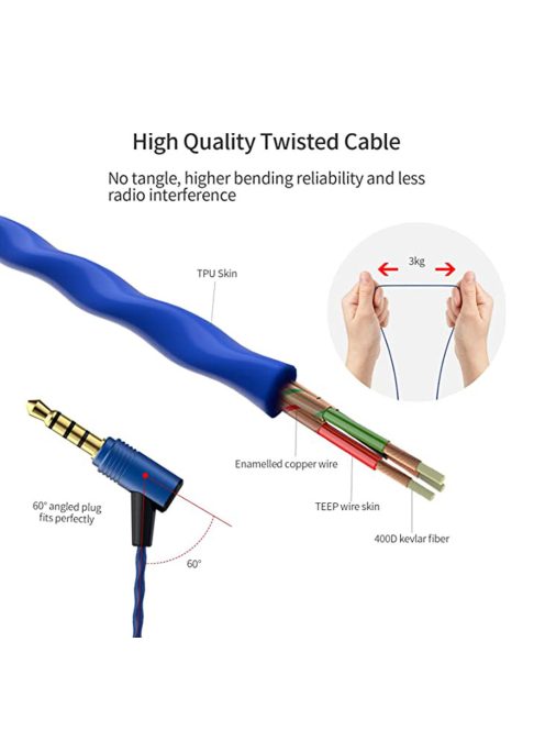 SOUNDMAGIC E50C - Stereo high quality In-Ear headphones for detailed music with Mic. - Blue