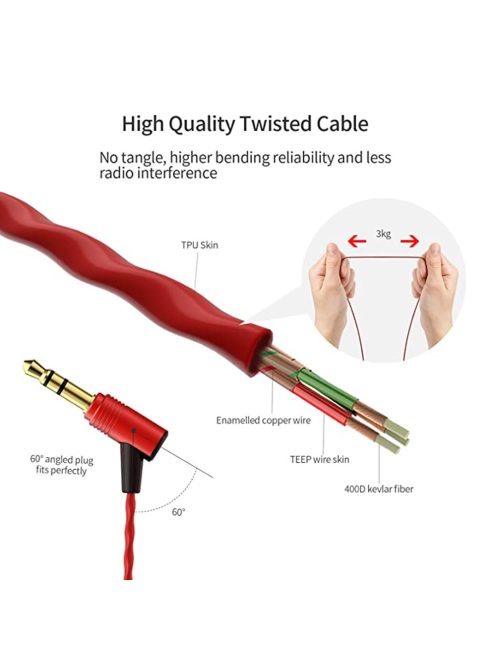 SOUNDMAGIC E80 - Stereo Spitzenklasse In-Ear-Kopfhörer für Musikliebhaber - Rot