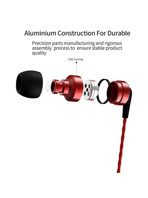 SOUNDMAGIC E80C - Stereo flagship In-Ear headphones for music enthusiasts with Mic. - Red