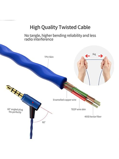 SOUNDMAGIC E80C - Stereo flagship In-Ear headphones for music enthusiasts with Mic. - Blue