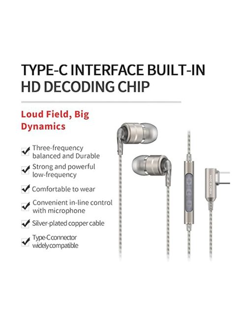 SOUNDMAGIC E80D - Single Dynamic Driver In-ear Earphone with Type-C Connector - Gunmetal