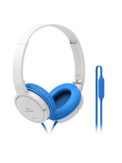   SOUNDMAGIC P11S  - Stereo ultra lightweight portable On-Ear headphones with Mic.  - White-Blue