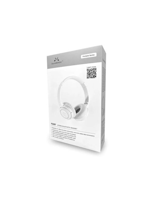 SOUNDMAGIC P22BT - Bluetooth® portable extra bass On-Ear headphones with carrying case  - White
