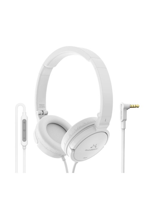 SOUNDMAGIC P22C - Stereo portable extra bass On-Ear headphones with Mic - White