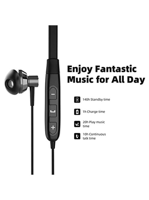 SOUNDMAGIC S20BT - Bluetooth neckband sports earphones with IPX6 rating - Black