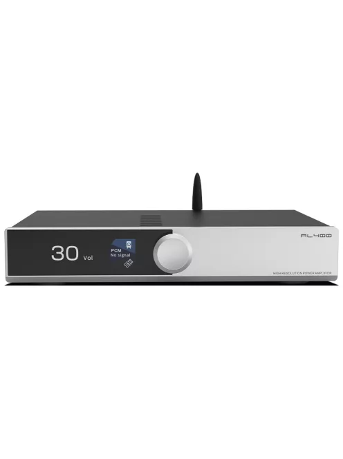 SMSL AL400 - Desktop Class D Integrated Amplifier and DAC 2x160W 4 Ohm Bluetooth MQA 32bit 768kHz LDAC aptX-HD eARC - Silver