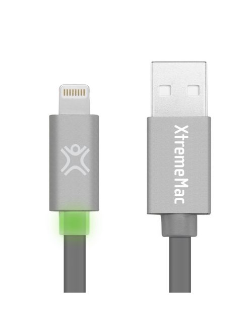 XtremeMac flat Lightning cable with LED - White