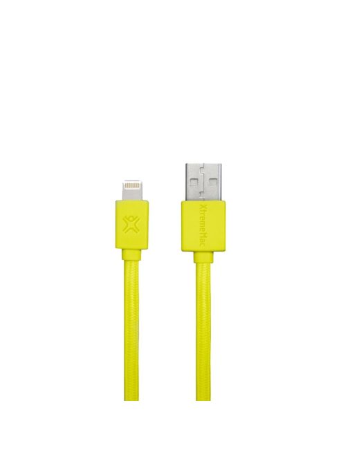 XtremeMac textile covered flat Lightning cable - Yellow