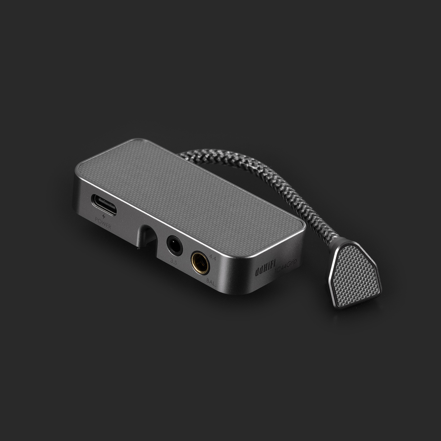 TC44Grip Portable DAC and Headphone Amplifier in use
