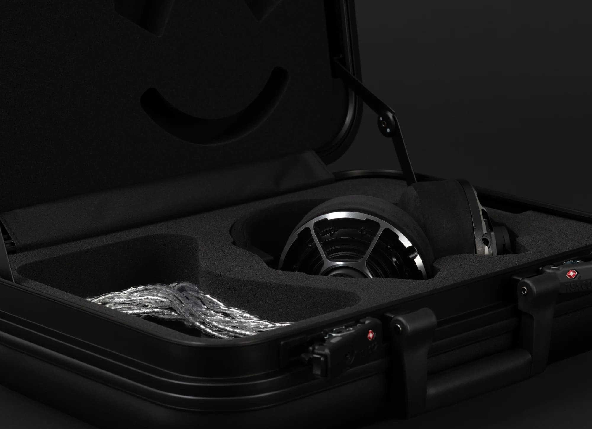 open final DX10000 CL protective case with the headphones and accessories