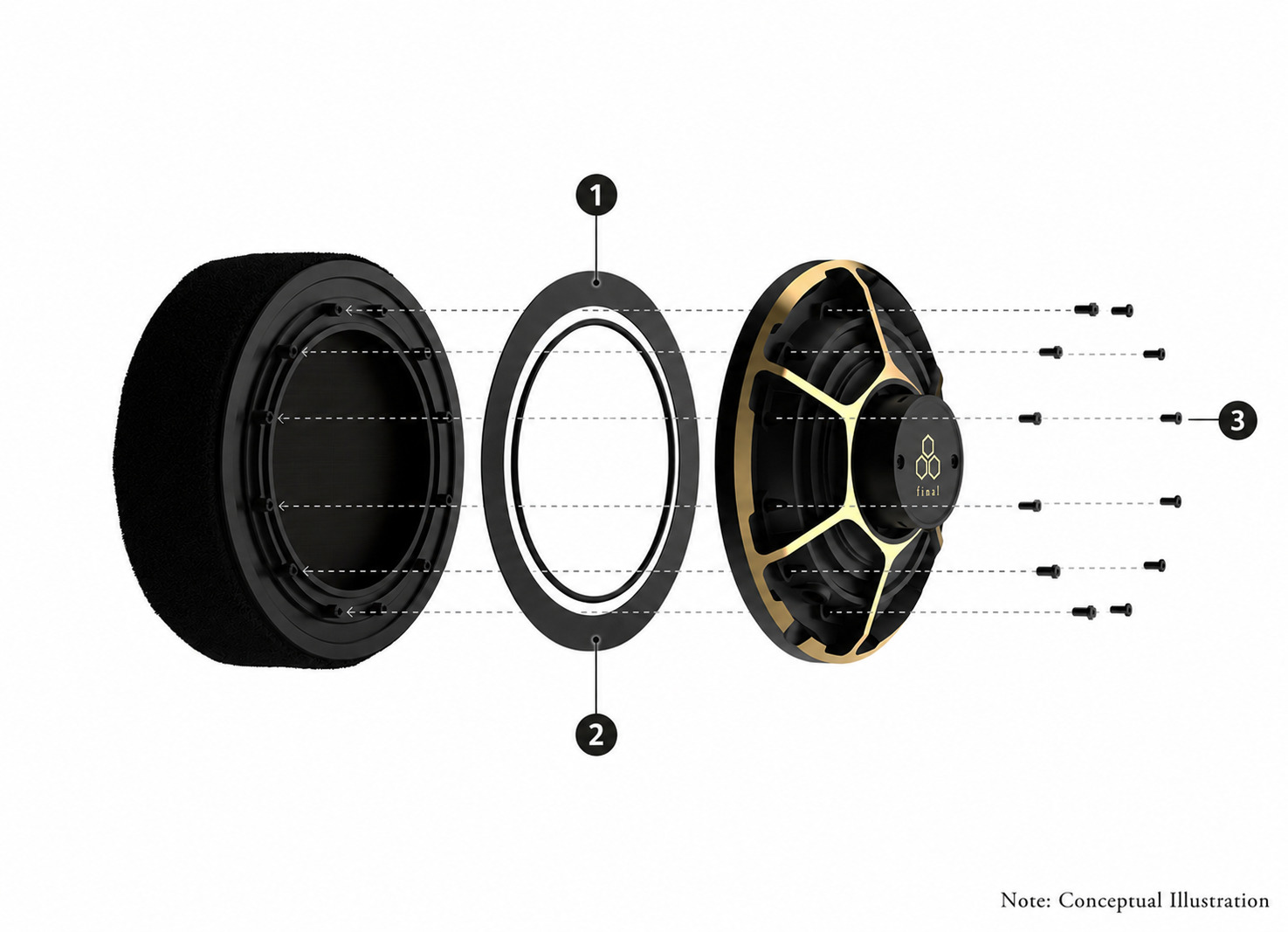 DX10000 CL twelve-through-bolt housing construction in an exploded view
